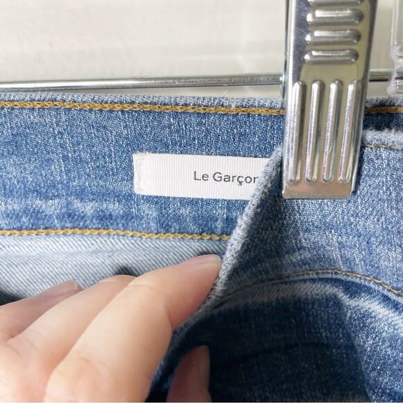 FRAME Le Garçon Mid Rise Skinny Cropped Stretch Jeans Bixby Wash Size 28 - Picture 6 of 10